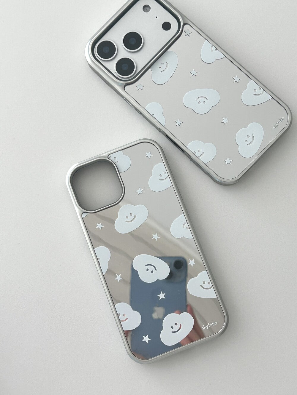Skyfolio Cloud&Star Pattern Case (Mirror Silver Bumper)