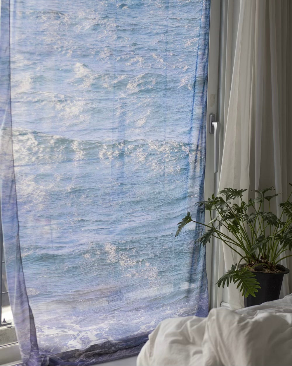 Wave Chiffon Curtain Fabric Poster (3 Size)