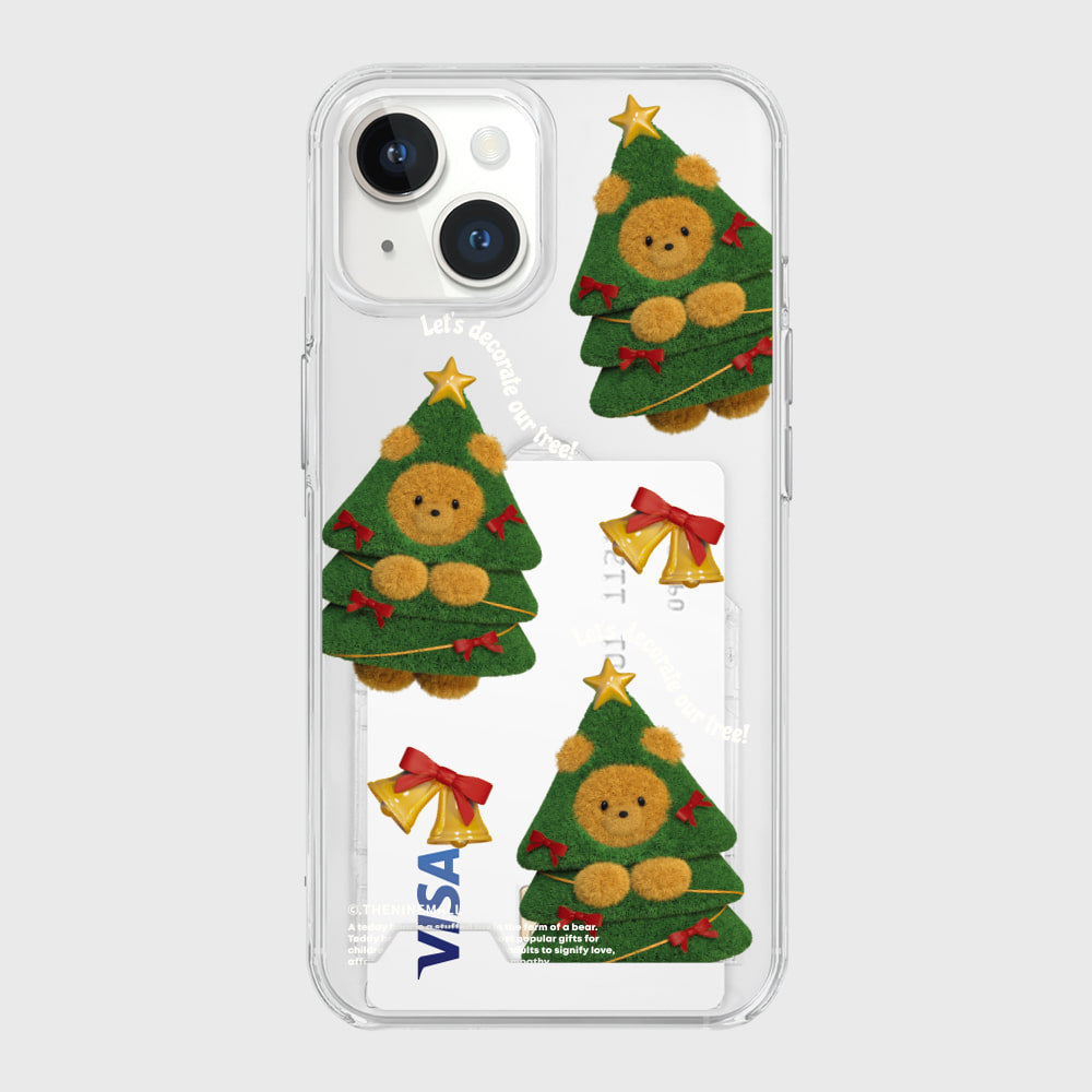 Pattern Tree Gummy Phone Case (Clear/Tank Clear/Clear Card Storage)