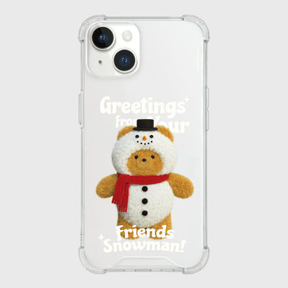 Greetings Gummy Snowman Phone Case (Clear/Tank Clear/Clear Card Storage)