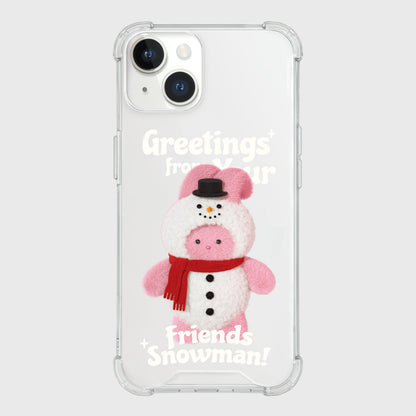 Greetings Windy Snowman Phone Case (Clear/Tank Clear/Clear Card Storage)