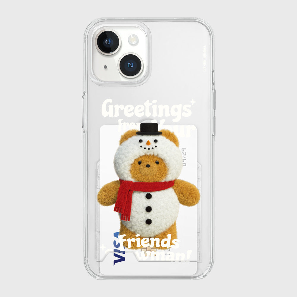 Greetings Gummy Snowman Phone Case (Clear/Tank Clear/Clear Card Storage)