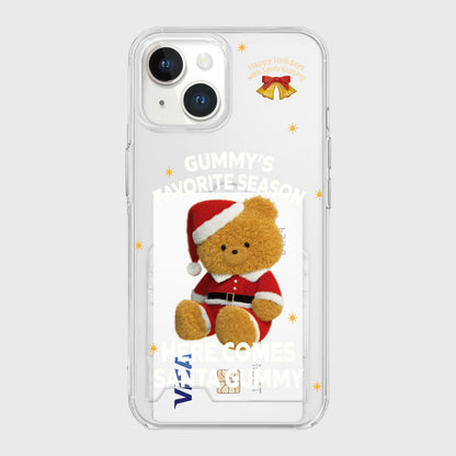 Here Comes Santa Gummy Phone Case (Clear/Tank Clear/Clear Card Storage)