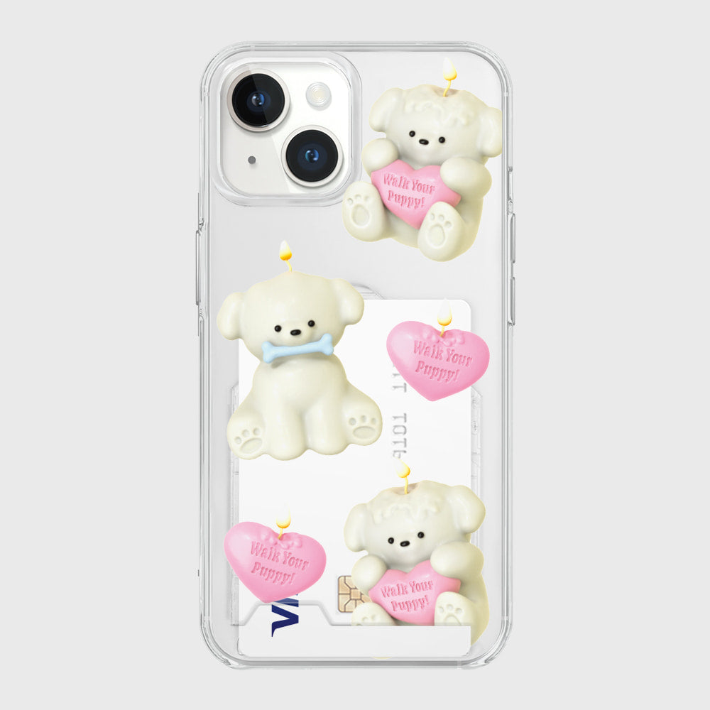 Puppy Candle Pattern Phone Case (Clear/Tank Clear/Clear Card Storage)