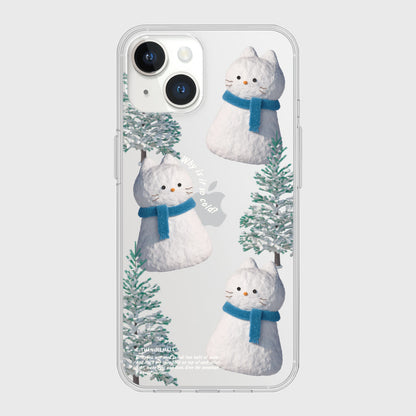 Pattern Hey Cat Snowman Phone Case (Clear/Tank Clear/Clear Card Storage)