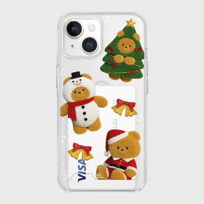 Pattern Happy Holiday Gummy Phone Case (Clear/Tank Clear/Clear Card Storage)