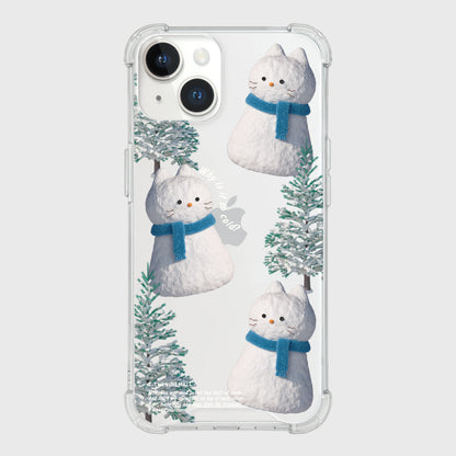 Pattern Hey Cat Snowman Phone Case (Clear/Tank Clear/Clear Card Storage)