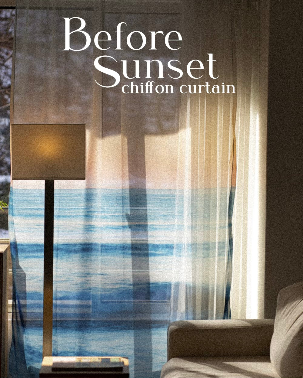 Before Sunset Chiffon Curtain Fabric Poster (3 Size)