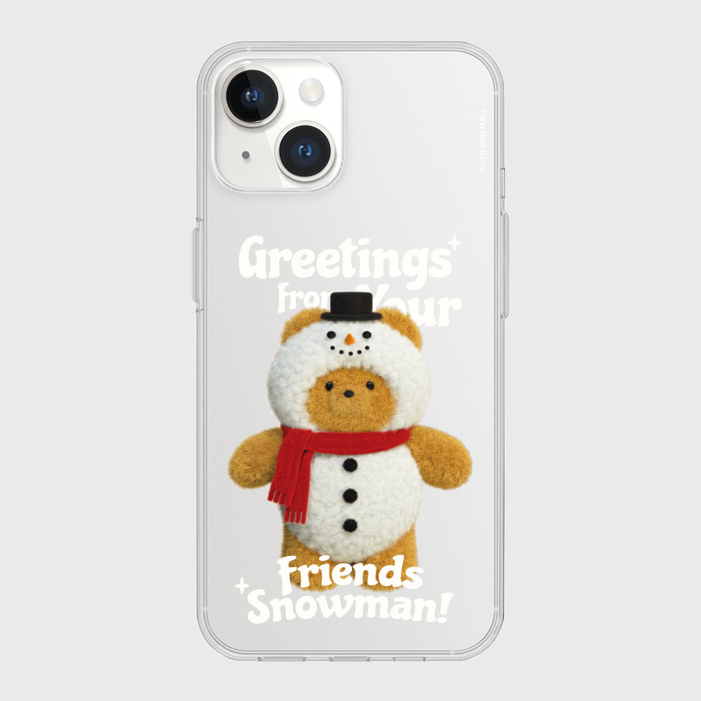 Greetings Gummy Snowman Phone Case (Clear/Tank Clear/Clear Card Storage)