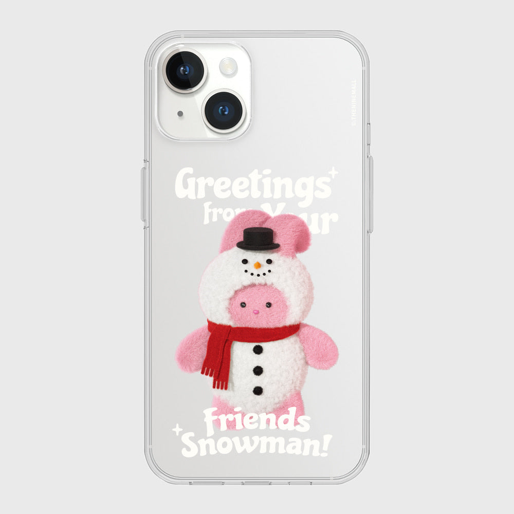 Greetings Windy Snowman Phone Case (Clear/Tank Clear/Clear Card Storage)