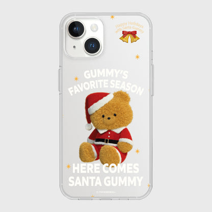 Here Comes Santa Gummy Phone Case (Clear/Tank Clear/Clear Card Storage)