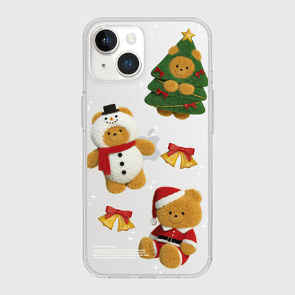 Pattern Happy Holiday Gummy Phone Case (Clear/Tank Clear/Clear Card Storage)