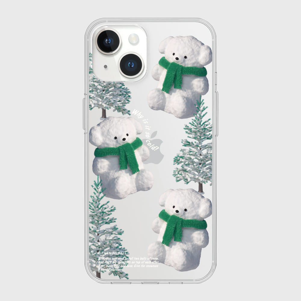 Pattern Puppy Snowman Phone Case (Clear/Tank Clear/Clear Card Storage)