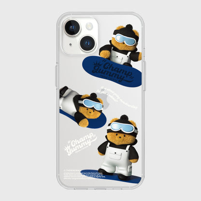 Snowboarder Gummy Phone Case (Clear/Tank Clear/Clear Card Storage)