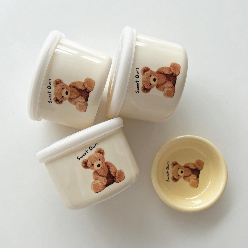 【多買優惠🧸】Bracket Table Teddy Bear Side Dish Container 小菜保存盒