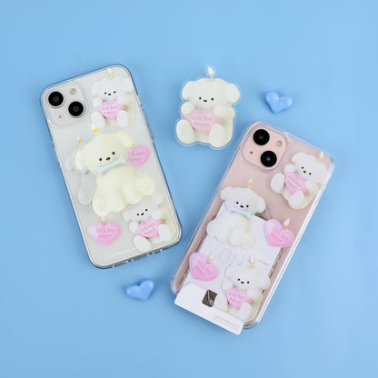 Puppy Candle Pattern Phone Case (Clear/Tank Clear/Clear Card Storage)