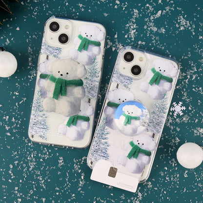 Pattern Puppy Snowman Phone Case (Clear/Tank Clear/Clear Card Storage)