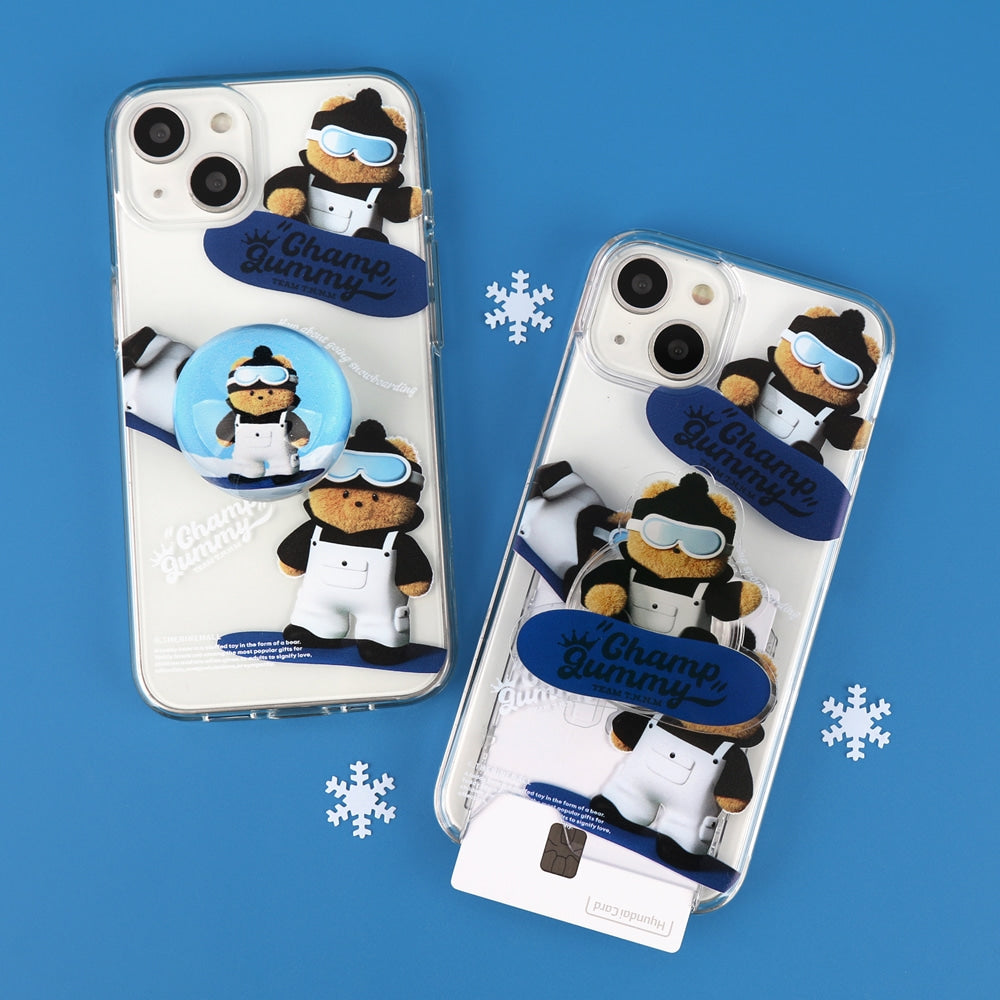 Snowboarder Gummy Phone Case (Clear/Tank Clear/Clear Card Storage)