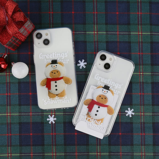 Greetings Gummy Snowman Phone Case (Clear/Tank Clear/Clear Card Storage)