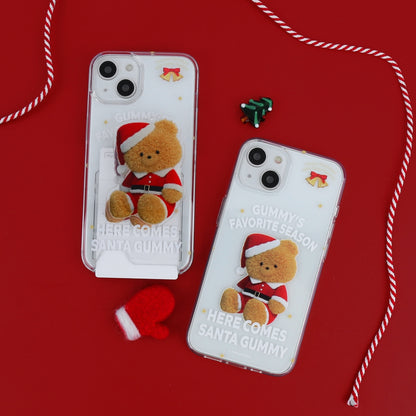 Here Comes Santa Gummy Phone Case (Clear/Tank Clear/Clear Card Storage)