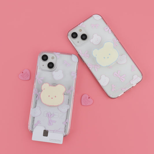 Lovely Ribbon Pattern Phone Case (Clear/Tank Clear/Clear Card Storage)