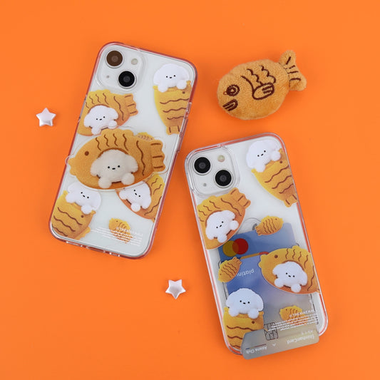 Pattern Fish Bread Puppy Phone Case (Clear/Tank Clear/Clear Card Storage)