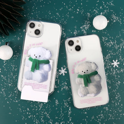 Puppy Snowman Phone Case (Clear/Tank Clear/Clear Card Storage)