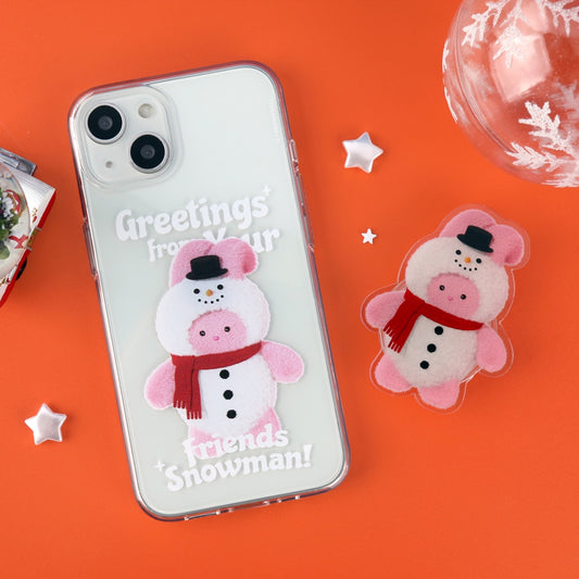 Greetings Windy Snowman Phone Case (Clear/Tank Clear/Clear Card Storage)