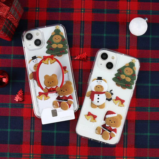 Pattern Happy Holiday Gummy Phone Case (Clear/Tank Clear/Clear Card Storage)