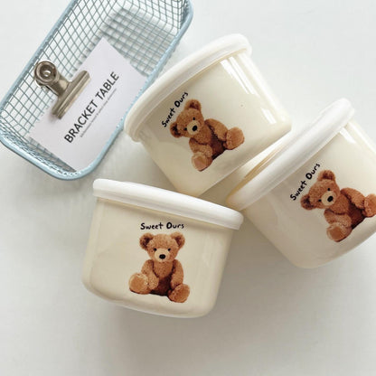 【多買優惠🧸】Bracket Table Teddy Bear Side Dish Container 小菜保存盒