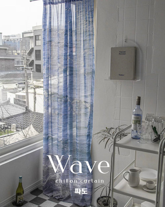 Wave Chiffon Curtain Fabric Poster (3 Size)