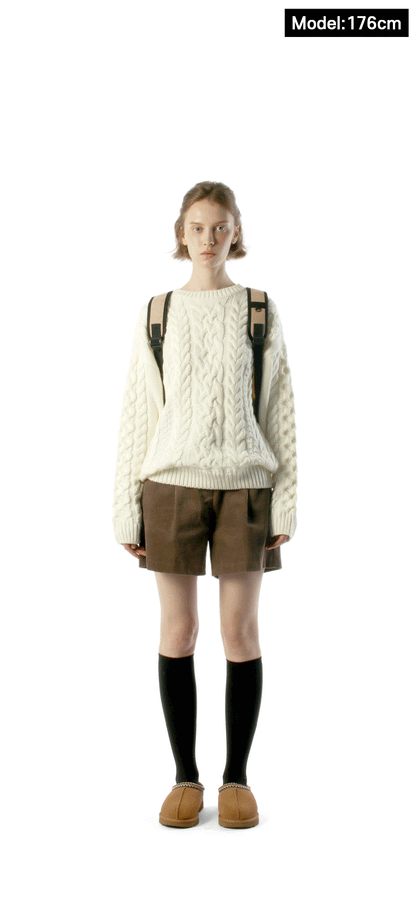 Masmarulez Mini ver. Suede flap backpack _ Beige