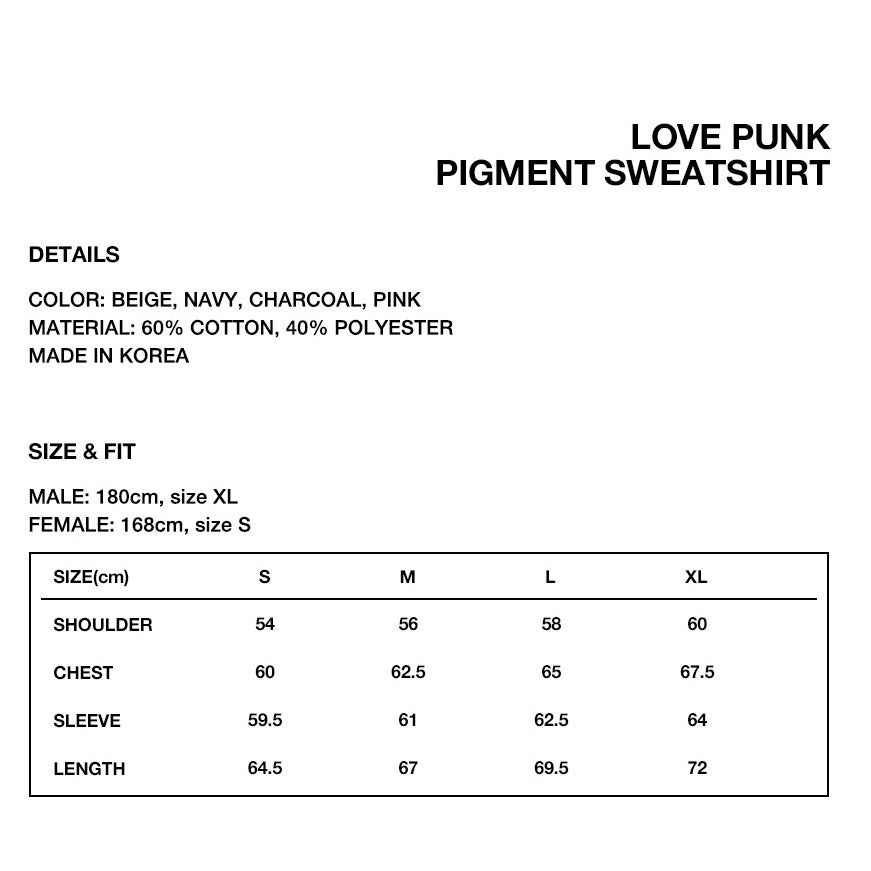 【SEVENTEEN MINGYU 同款】Mahagrid Love Punk Pigment Sweatshirt (4 Colors)