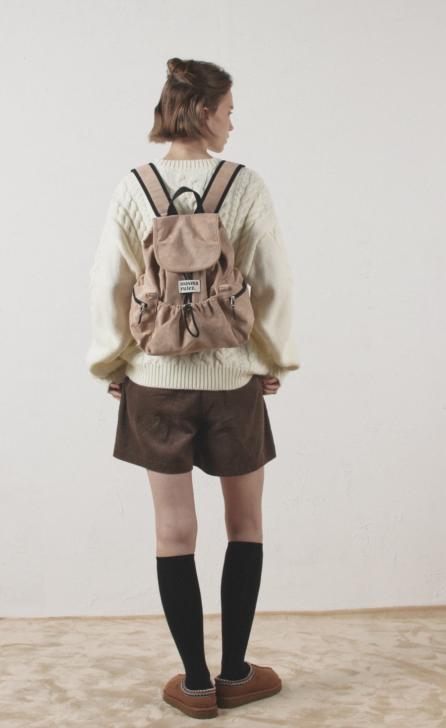 ★masmarulez★ mini ver. Suede flap backpack _ Beige Item Masmarulez mini ver. Suede flap backpack _ Beige | GVG