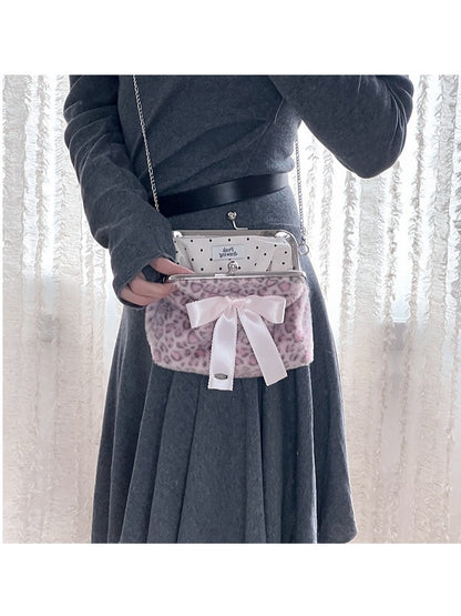 Peakdrawing [M] Muted pink leopard frame bag