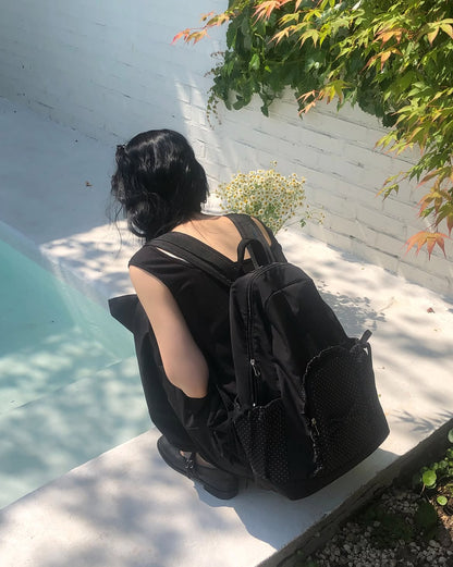 Ovuni Ruffle Ribbon Backpack_Polka dot (3色)