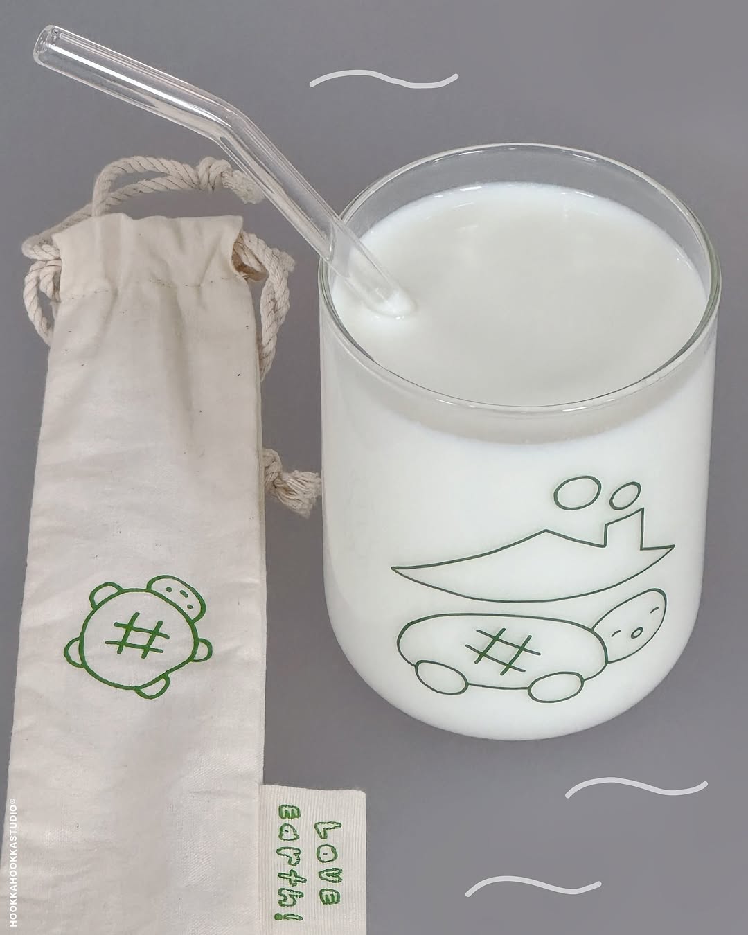 Hookka Hookka Studio Melonpan Turtle's House Glass Cup