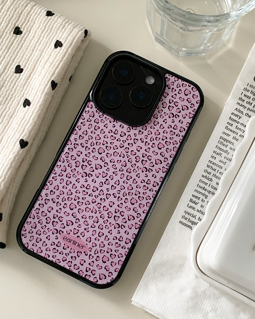 Earliner pink heart leopard bumper case (+Magsafe)