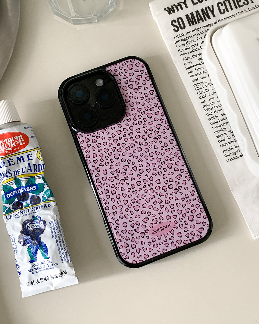 Earliner pink heart leopard bumper case (+Magsafe)