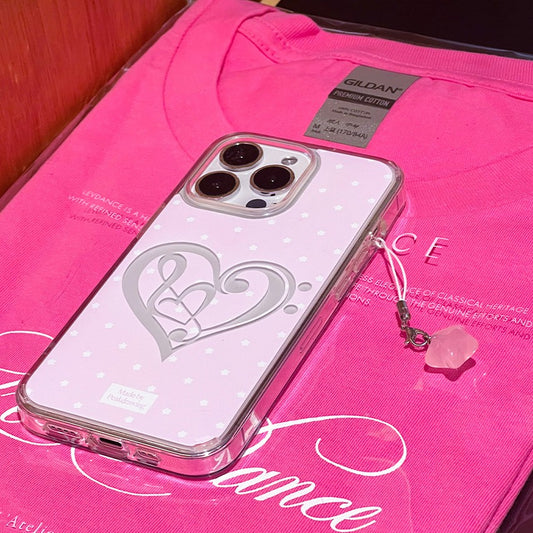 Peakdrawing Pink heart signature jelly hard case