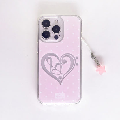 Peakdrawing Pink heart signature jelly hard case