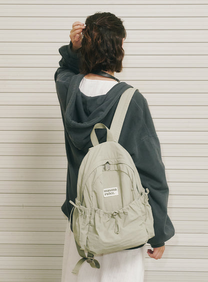 Masmarulez Mini ver. Ribbon Pocket Backpack_Fog green