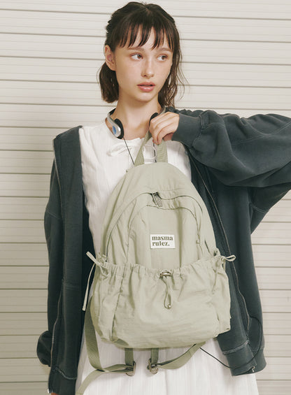 Masmarulez Mini ver. Ribbon Pocket Backpack_Fog green