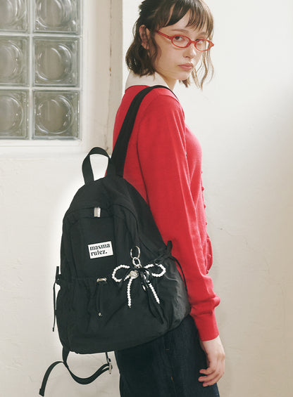 Masmarulez Mini ver. Ribbon Pocket Backpack_Black