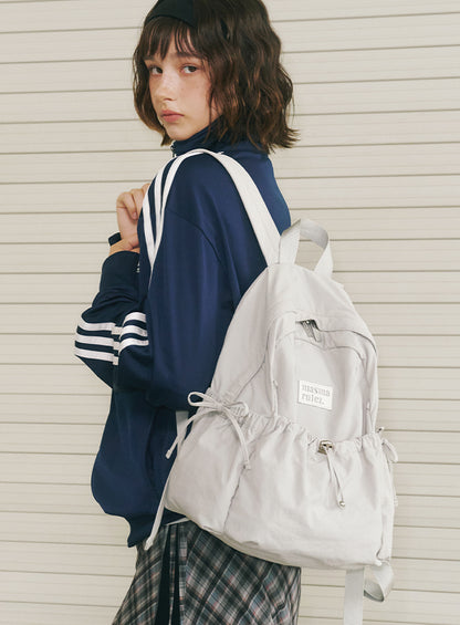 Masmarulez Mini ver. Ribbon Pocket Backpack_Light gray