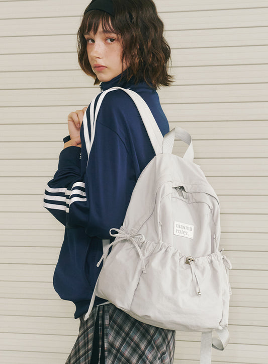 Masmarulez Mini ver. Ribbon Pocket Backpack_Light gray