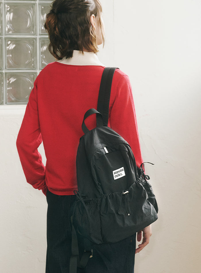 Masmarulez Mini ver. Ribbon Pocket Backpack_Black