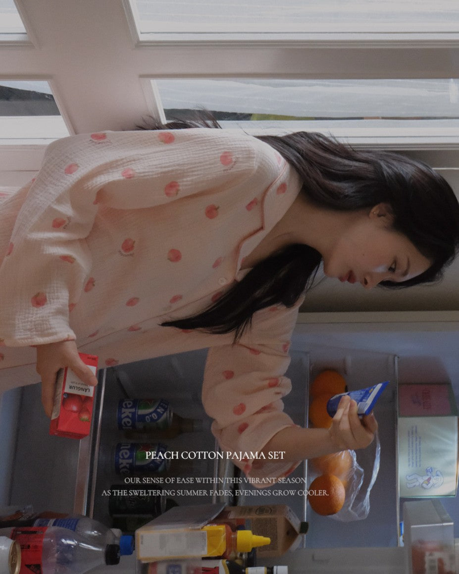 Juuneedu Peach Long Sleeves Pajamas Set 長袖睡衣套裝