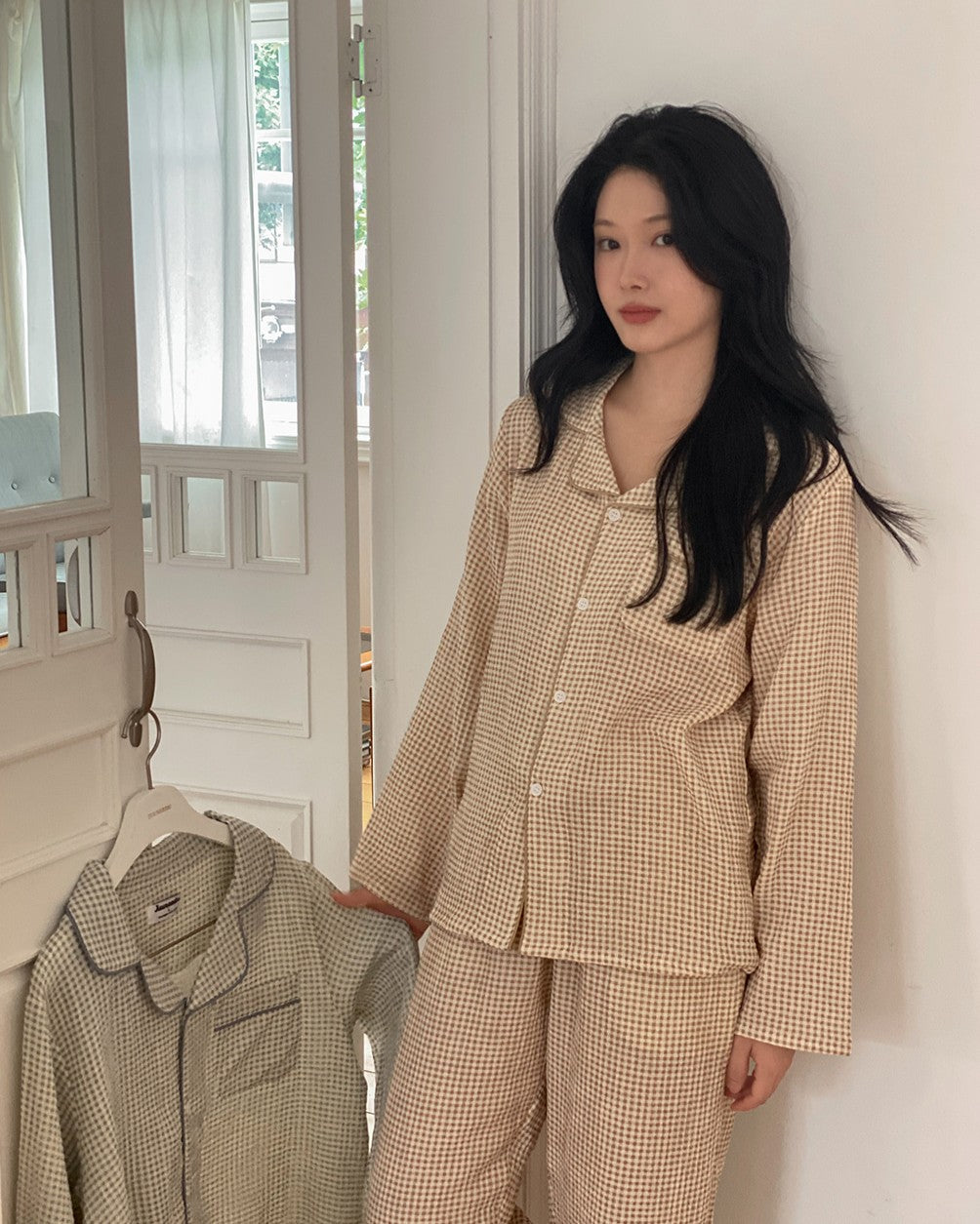 Juuneedu J'eu Daisy Checked Long Sleeves Pajamas Set (3色) 長袖睡衣套裝