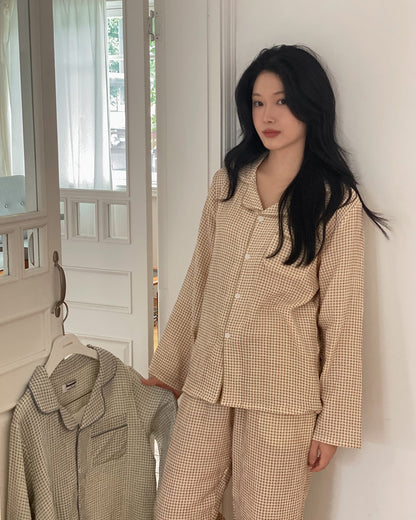 Juuneedu J'eu Daisy Checked Long Sleeves Pajamas Set (3色) 長袖睡衣套裝